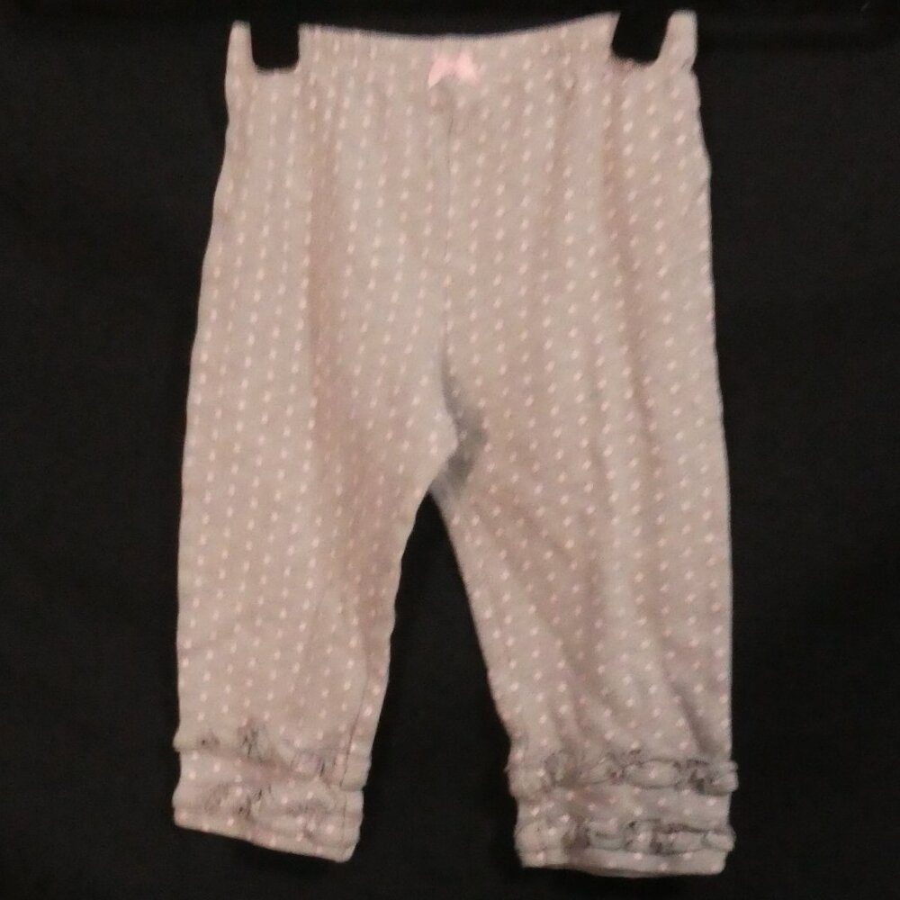 HARTSTRINGS | 18 months | Grey Pants | Pink Polka Dots | Ruffle Hem | Pink Bow